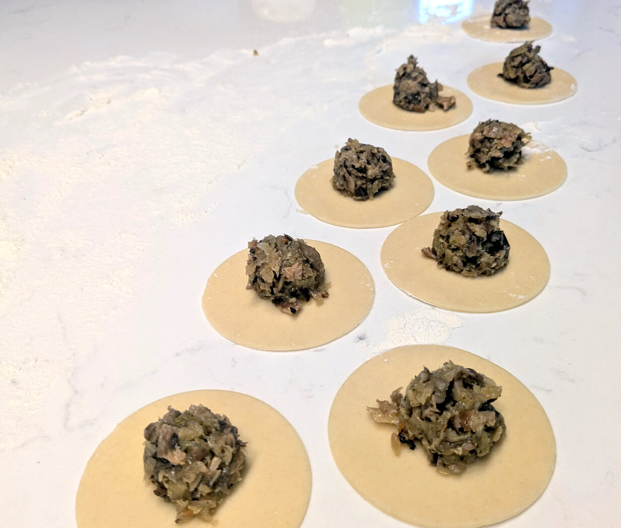 Sauerkraut and mushroom varenyky.