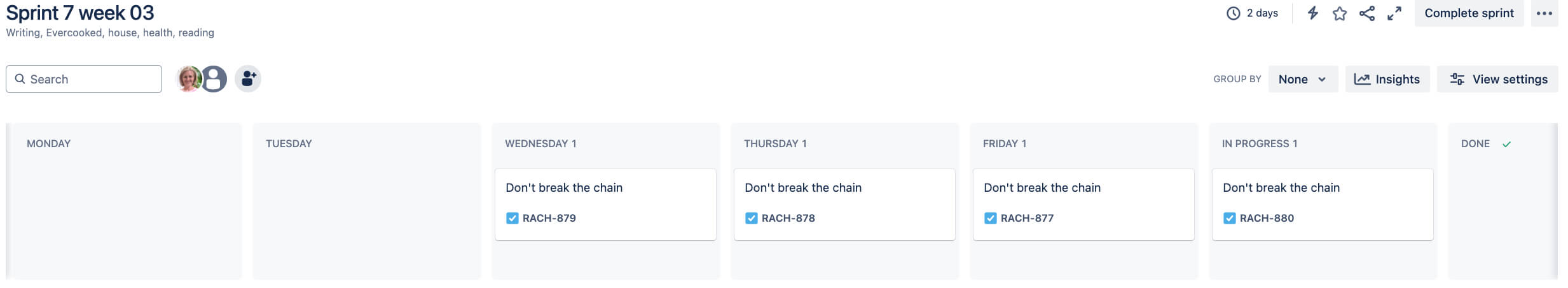 sprint 7 week 03 start